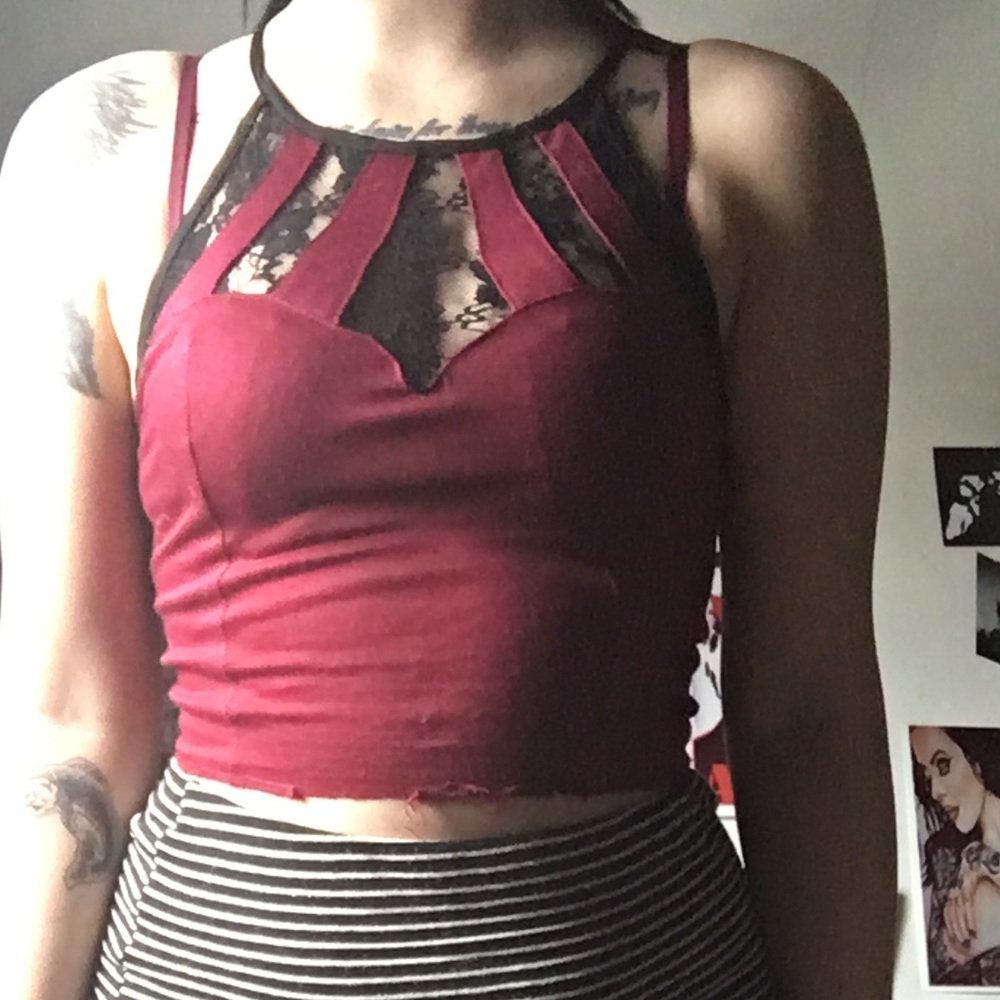 Maroon crop top